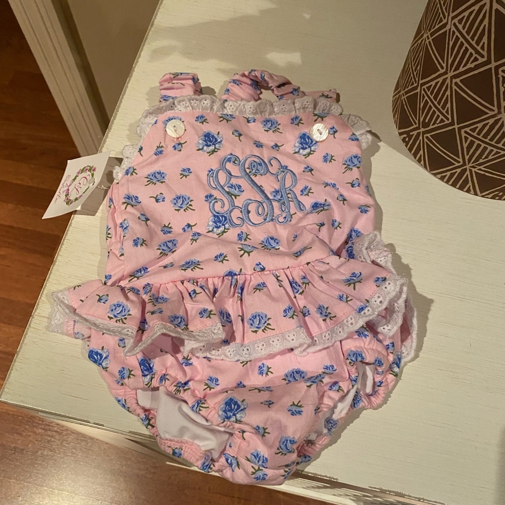 Monogrammed baby swimsuit